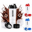 Ver imagem 1 de Coqueteleira Fitness 3 Andares Garrafa Shaker Academia Plastico Resistente Compartimentos