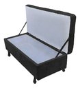 Ver imagem 2 de Recamier Bau Bia 1 M Suede Preto Dominic Decor