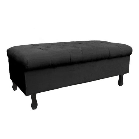 Recamier Bau Bia 1 M Suede Preto Dominic Decor
