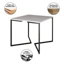 Ver imagem 5 de Mesa Jantar Industrial Branca Quadrada 90X90 Base V Ferro Preto Com 4 Cadeiras Brancas Cor: Branco