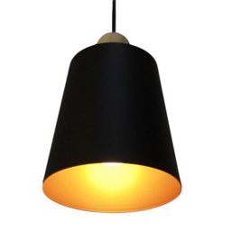 Pendente para Cozinhas Nobre Preto com Interior Cor Cobre para 1 Lâmpada E27 - 2