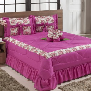 Kit Cobre Leito Amazonas Casal Super King 04 Peças - Pink