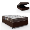 Ver imagem 1 de Cama Box Baú Casal + Colchão Ortopédico de Espuma Firme Orthoface Polar 138x188x25cm - Suporta até 1
