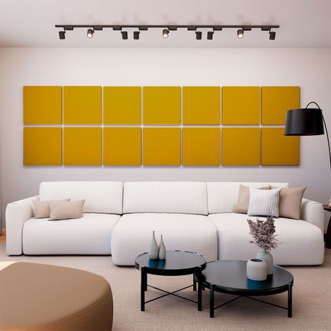 Painel Acústico Absorvedor Decorativo 60x60 Soft Crepe Maestra Acústica:amarelo
