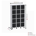 Ver imagem 2 de Armário Locker Guarda-Volume Aço Light 15 Portas 103,5x179,5cm Cinza/Preto