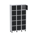Ver imagem 3 de Armário Locker Guarda-Volume Aço Light 15 Portas 103,5x179,5cm Cinza/Preto