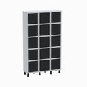 Ver imagem 1 de Armário Locker Guarda-Volume Aço Light 15 Portas 103,5x179,5cm Cinza/Preto