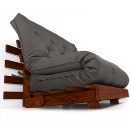 Sofá Cama Casal Futon Tokio Chumbo Acquablock Madeira Maciça Cor Imbuia - 1