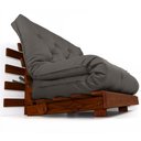 Ver imagem 1 de Sofá Cama Casal Futon Tokio Chumbo Acquablock Madeira Maciça Cor Imbuia