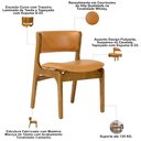 Ver imagem 4 de Cadeira de Jantar Orgânica Estofada Base Madeira Maciça Donna L02 Couríssimo Whisky - Lyam Decor