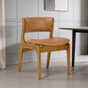 Ver imagem 3 de Cadeira de Jantar Orgânica Estofada Base Madeira Maciça Donna L02 Couríssimo Whisky - Lyam Decor
