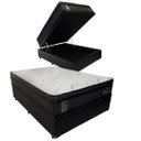 Ver imagem 1 de Cama Base Box com Baú Casal Preto + Colchão de Molas Ensacadas Madrid Probel - 138x188x72