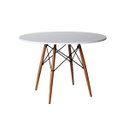 Ver imagem 2 de Mesa de Jantar Eames Eiffel Branca 90cm Base Madeira Maciça