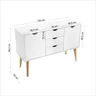 Buffet Aparador 2 Portas 3 Gavetas 120cm Retalho  - 5