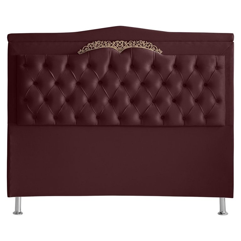 Cabeceira de Cama Box Madri Casal Queen 160 Cm Suede Bordo Vinho Ec Móveis