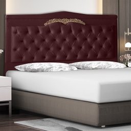 Cabeceira de Cama Box Madri Casal Queen 160 Cm Suede Bordo Vinho Ec Móveis - 2