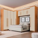 Ver imagem 1 de Guarda-roupa Casal Modulado Dionísio 9 Portas 3 Gavetas Cinamomo/off Arenas - Pnr Móveis
