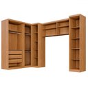 Ver imagem 3 de Guarda-roupa Casal Modulado Dionísio 9 Portas 3 Gavetas Cinamomo/off Arenas - Pnr Móveis