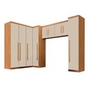 Ver imagem 2 de Guarda-roupa Casal Modulado Dionísio 9 Portas 3 Gavetas Cinamomo/off Arenas - Pnr Móveis