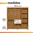 Ver imagem 3 de Guarda Roupas Casal 7 Portas 2 Gavetas Frisado Milka Moval