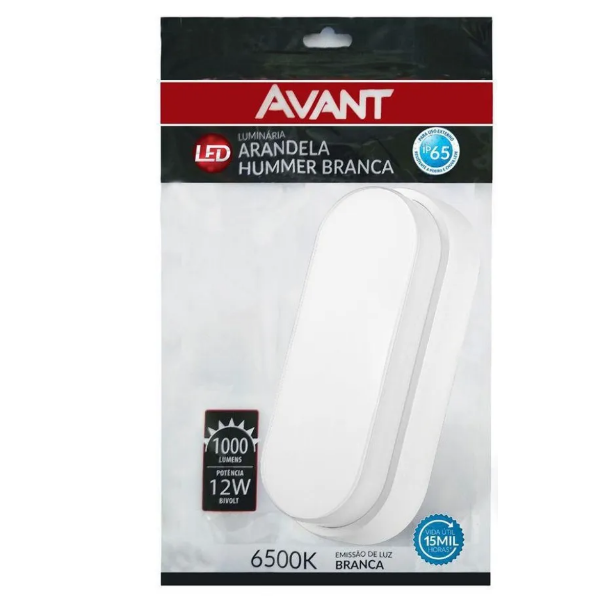 ARANDELA LED HUMMER BRANCA 12W 6500K BIV - AV