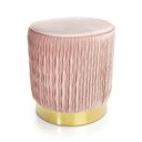 Ver imagem 1 de Puff Redondo Decoração de Natal Base Metal Dourado Veludo Rosê F04 - D'rossi