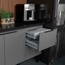 Ver imagem 4 de Cozinha Completa de Madeira Gabinete para Pia 120cm e Armário Aéreo Cisne Cozimax Cinza