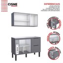 Ver imagem 3 de Cozinha Completa de Madeira Gabinete para Pia 120cm e Armário Aéreo Cisne Cozimax Cinza