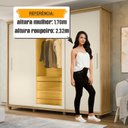Ver imagem 5 de Guarda-Roupa Casal 3 Portas de Correr 1 Porta com Vidro Reflecta com LED 4 Gavetas Portugal Bege/Cinamomo/Off White