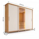 Ver imagem 3 de Guarda-Roupa Casal Porta Reflecta 3 Portas de Correr 4 Gavetas com LED Cinamomo Off-White Portugal