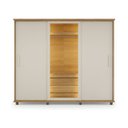 Ver imagem 2 de Guarda-Roupa Casal 3 Portas de Correr 1 Porta com Vidro Reflecta com LED 4 Gavetas Portugal Bege/Cinamomo/Off White