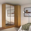 Ver imagem 1 de Guarda Roupa de Canto Porta de Correr 3 Portas 2 Espelhos Mdf Altezza Trend Belmax:freijó
