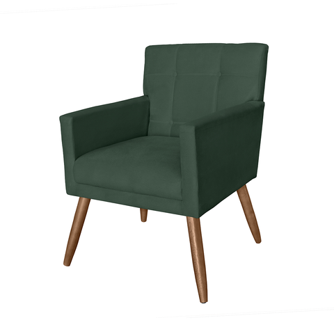 Poltrona Cadeira Decorativa Estofada Para Salão de Beleza Onix Suede Verde - LM DECOR