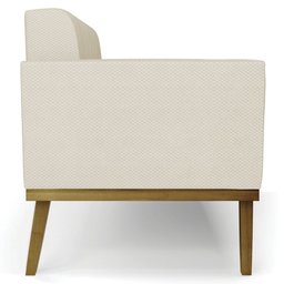 Sofá Namoradeira Base Madeira Castanho Ana Veludo Luxo Off White - Ibiza - 8