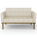 Ver imagem 6 de Sofá Namoradeira Base Madeira Castanho Ana Veludo Luxo Off White - Ibiza