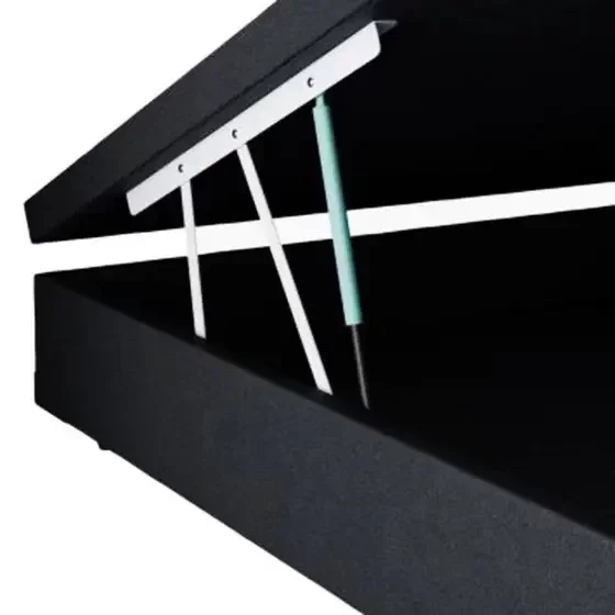 Base Box Baú Viúva Sintético Preta - 39x128x188 - 2