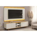 Ver imagem 5 de Rack Bancada C/ Painel P/ Tv até 75 Pol Nadine 4 Portas 220x605cm Bali/cedro - Dj Móveis