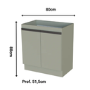 Ver imagem 2 de Balcão de Cozinha 80cm 2 Portas Multiuso e Resistente