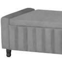 Ver imagem 2 de Calçadeira Baú Casal King Size Estofada Alicia Veludo Cinza Claro