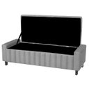 Ver imagem 3 de Calçadeira Baú Casal King Size Estofada Alicia Veludo Cinza Claro