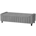 Ver imagem 1 de Calçadeira Baú Casal King Size Estofada Alicia Veludo Cinza Claro