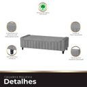 Ver imagem 6 de Calçadeira Baú Casal King Size Estofada Alicia Veludo Cinza Claro