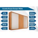 Ver imagem 3 de Guarda Roupas 3 Portas de Correr (1 Ripada) e 6 Gavetas Vitória Flex Peroba/peroba ou Off White -