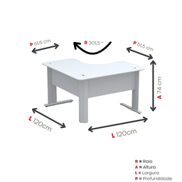 Mesa para Escritório em L Estação de Trabalho 1200 Maxxi  - 4