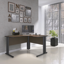 Ver imagem 1 de Escrivaninha Mesa Escritório em L Estação de Trabalho 1200 Maxxi 120cm Preto e Walnut Marrom