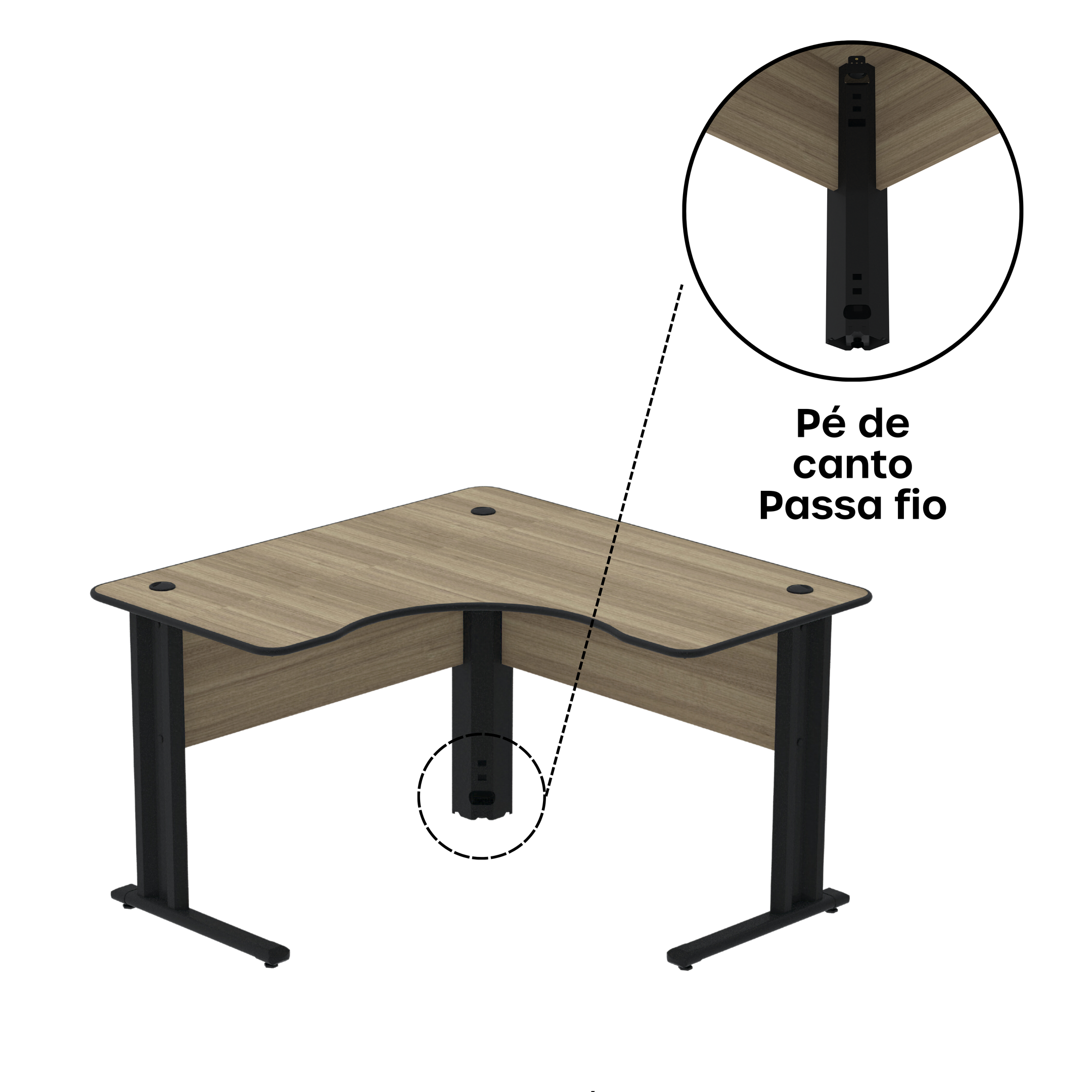 Mesa para Escritório em L Estação de Trabalho 1200 Maxxi - 10
