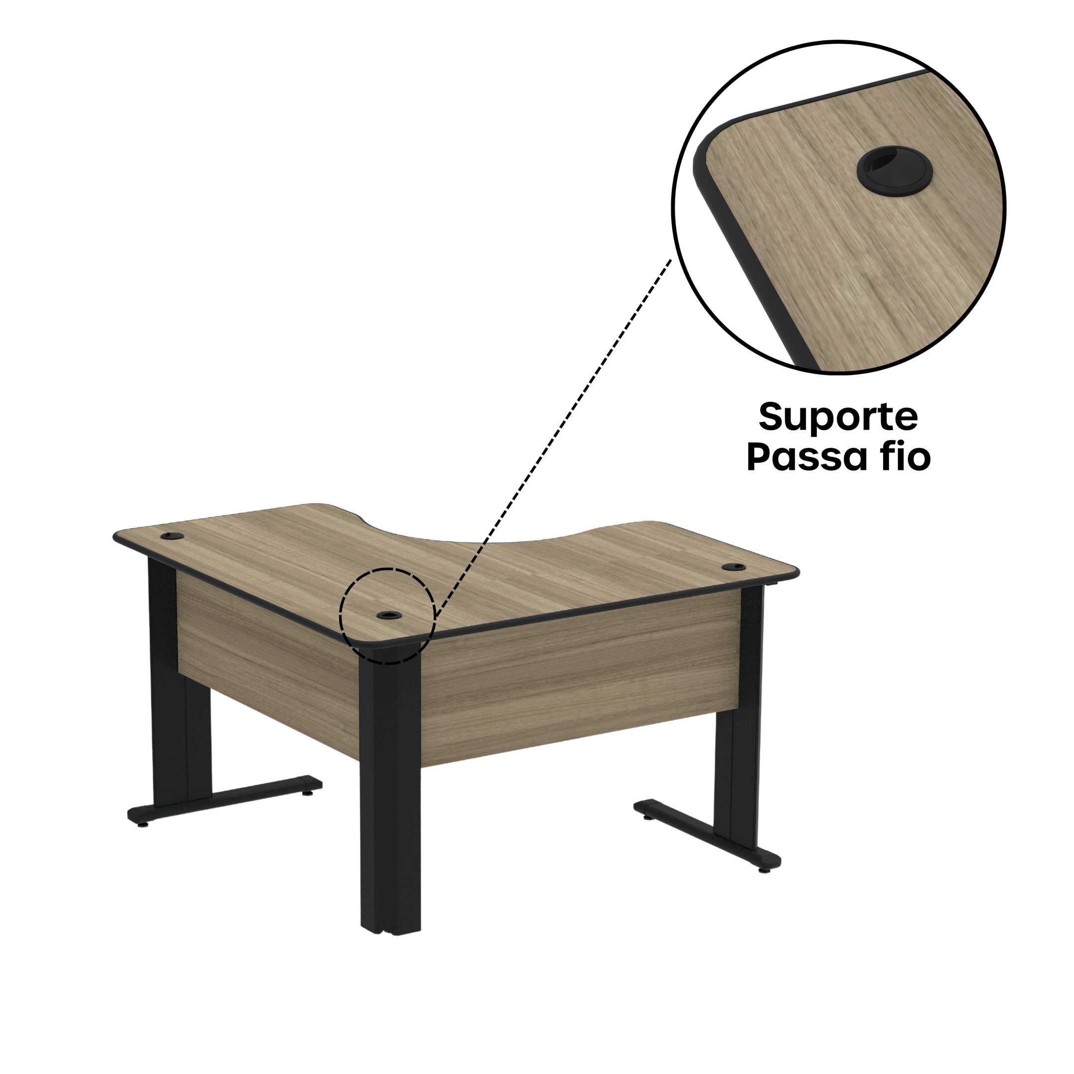 Mesa para Escritório em L Estação de Trabalho 1200 Maxxi - 11