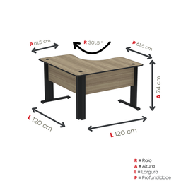 Mesa para Escritório em L Estação de Trabalho 1200 Maxxi - 4