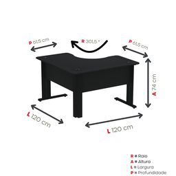 Mesa para Escritório em L Estação de Trabalho 1200 Maxxi - 4