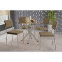 Ver imagem 1 de Mesa Cozinha Volga 90 + 4 Cad Zaria Niquel/Bege Kappesberg